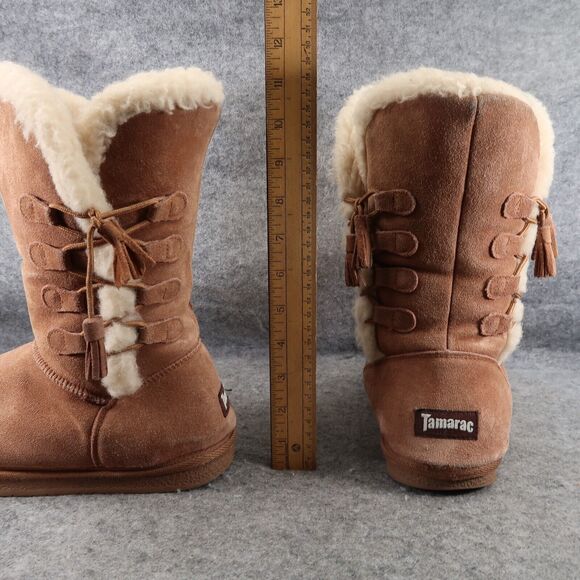 Tamarac Shoes Womens 9 Boot Winter Leather Wool Pull On Comfort Warm Brown Tahoe - Picture 7 of 14